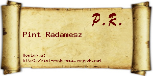Pint Radamesz névjegykártya